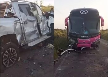 CARUTAPERA/MA/ GRAVE ACIDENTE ENVOLVENDO PREFEITO AMIM QUEMUEL; PRIMEIRADAMA-MORRE NA COLISÃO