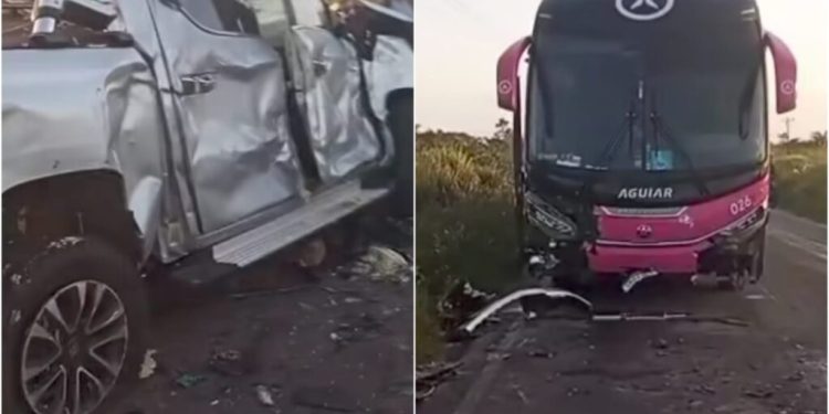 CARUTAPERA/MA/ GRAVE ACIDENTE ENVOLVENDO PREFEITO AMIM QUEMUEL; PRIMEIRADAMA-MORRE NA COLISÃO