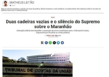 DEU NA VEJA: Duas cadeiras vazias e o silêncio do Supremo sobre o Maranhão