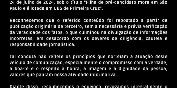O BLOG CREMILDO VALLE EMITE NOTA DE ESCLARECIMENTO E PEDIDO DE PERDÃO
